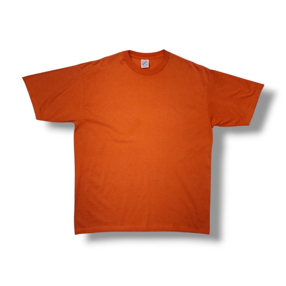 Vintage Jerzees Orange Made in USA 50/50 Heavyweight Blank T-Shirt Men's XL
